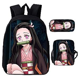 Anime Backpack Set 3 Pieces Demon Slayer Fashion Schoolbag