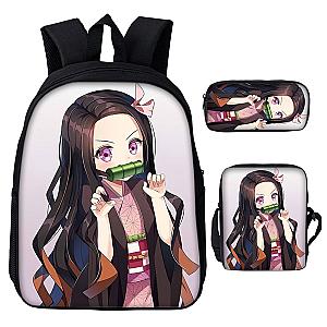 Set 3 Pieces Backpack Demon Slayer Fashion Schoolbag