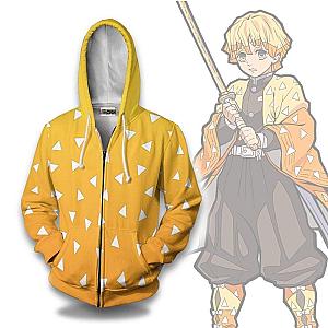 Zenitsu Pattern Hoodie Demon Slayer Anime Casual Cosplay Costume DSS0611