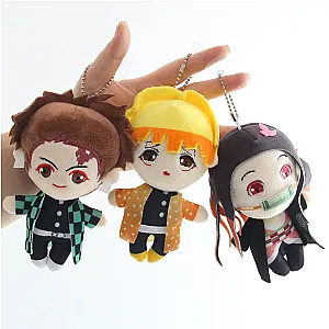 13cm Japan Anime Demon Slayer Characters Plush Doll Keychains