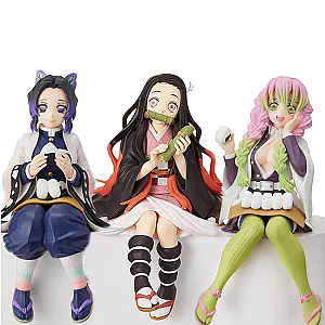 Anime Demon Slayer Characters Eat Rice Balls Kimetsu No Yaiba Doll Action Figure Toys