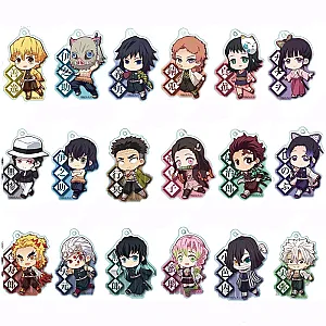 23Pcs Anime Demon Slayer Kimetsu no Yaiba Two-sided Keychain