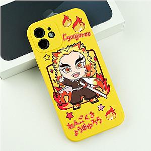 Demon Slayer Cute Cartoon Japan Anime Kyoujurou Yellow Phone Case iPhone