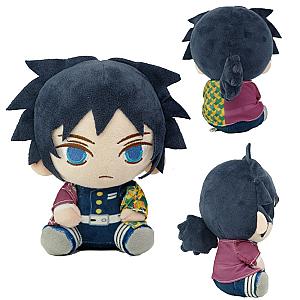 20cm Black Giyu Tomioka Demon Slayer Sitting Doll Plush