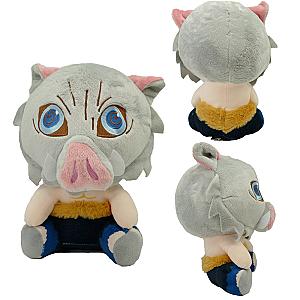 20cm Grey Inosuke Hashibira Demon Slayer Sitting Doll Plush