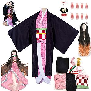 Kamado Nezuko nime Demon Slayers Kimono Kimetsu No Yaiba Cosplay Costume