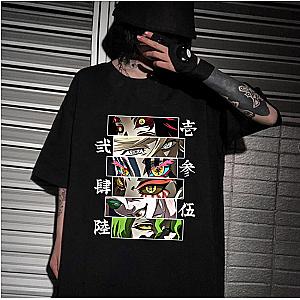 Demon Slayer Eyes Anime Harajiku Casual Loose Man Woman T Shirts