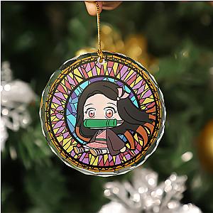 Demon Slayer Chibi Nezuko Stained Glass Ornament for Christmas Gift