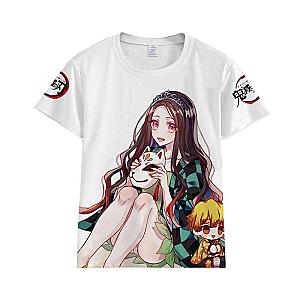 Kimetsu no Yaiba T-Shirt Nezuko Fox Mask &amp; Zenitsu Official Merchandise