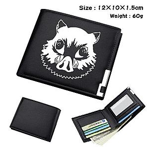 Demon Slayer Shop - Inosuke Hashibira Head Black Wallet Bifold Leather