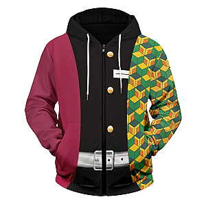Demon Slayer Hoodie Shop - Giyu Tomioka Unisex Zipped Hoodie