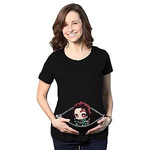 Demon Slayer Shop - Chibi Tanjiro Peeking Maternity T-Shirt