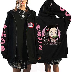 Kamnado Nezuko Demon Slayer Anime Women Harajuku Zipper Hoodie