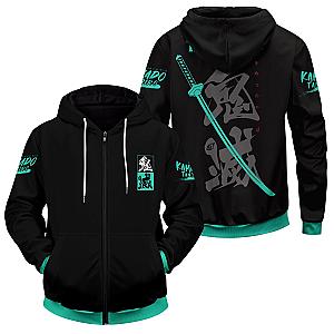 Demon Slayer Hoodie Shop - Tanjiro Style Unisex Zipped Hoodie