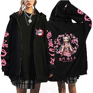Kamnado Nezuko Demon Slayer Anime Printing Zipper Hoodie