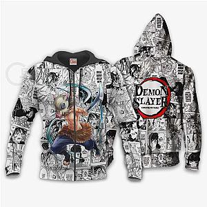 Demon Slayer Shop - Inosuke Hashibira Anime Mix Manga Zipped Hoodie Kimetsu no Yaiba Merch