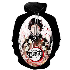 Tanjiro Closing Eyes 3D Pullover Hoodie