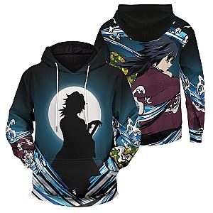 Demon Slayer Hoodie Shop - Giyu Water Style Unisex Pullover Hoodie