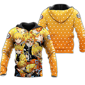 Demon Slayer Hoodie Shop - Zenitsu Agatsuma Customer Made Zipped Hoodie