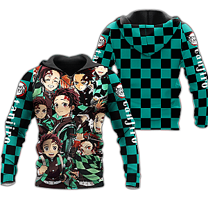 Demon Slayer Hoodie Shop - Tanjiro Kamado Customer Made Zipped Hoodie