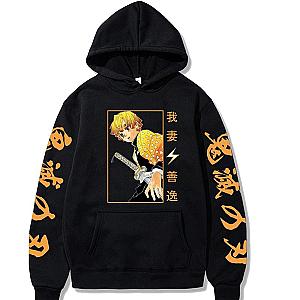 Demon Slayer Hoodies - Agatsuma Zenitsu Printed Casual Unisex Hoodies