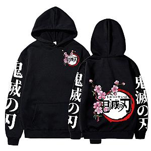 Demon Slayer Hoodies - Kimetsu No Yaiba Sakura Print Hoodie