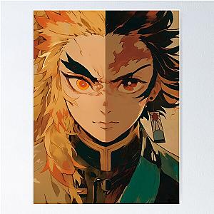 Demon Slayer Posters - Tanjiro & Rengoku Epic Duo Poster