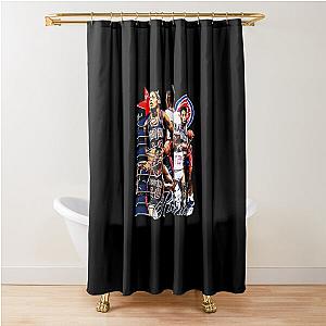 Dennis Rodman Detroit Collage Shower Curtain