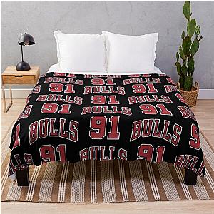 Dennis Rodman Fan Art, 90s Chicago Bulls Vintage Pippen Throw Blanket