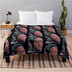 Of Dennis Rodman NBA basketball Vintage Bootleg Retro 90s Rap Tee dunk mj 23 michael The Last Air Jordan Sport Legend Scottie Throw Blanket