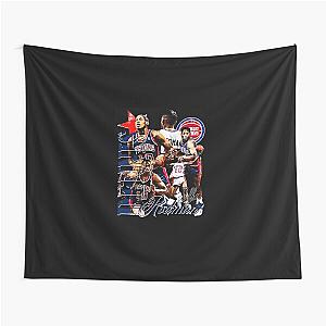 Dennis Rodman Detroit Collage Tapestry