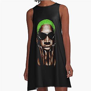 Dennis Rodman NBA Basketball Vintage Bootleg Retro 90s Tee Michael Jordan Dunk A-Line Dress Sport Legend