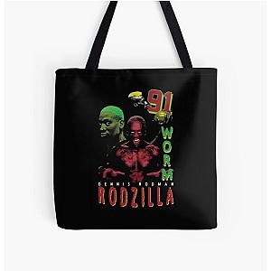 Vintage Dennis Rodman Rodzilla Bootleg All Over Print Tote