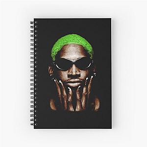 of Dennis Rodman Vintage NBA Basketball Retro 90s Tee, dunk mj 23 michael sport legend scottie Spiral Notebook