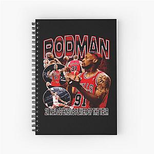Dennis Rodman NBA basketball Vintage Bootleg Retro 90s Rap Tee dunk MJ sport legend Scottie Spiral Notebook