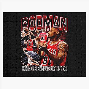 Dennis Rodman NBA basketball Vintage Bootleg Retro 90s Rap Tee, dunk, mj, 23, air jordan, sport, legend, scottie, jigsaw puzzle