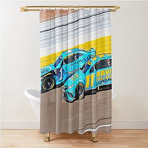 Denny Hamlin fighting Ross Chastain 2023 watercolor Shower Curtain