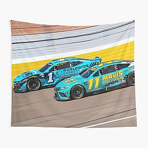 Denny Hamlin Fighting Ross Chastain Tapestry