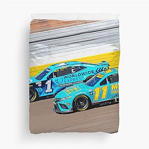 Denny Hamlin fighting Ross Chastain 2023 watercolor duvet cover