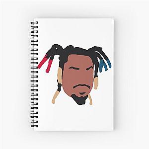 denzel curry minimal face Spiral Notebook