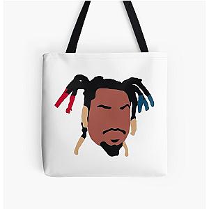 denzel curry minimal face All Over Print Tote Bag