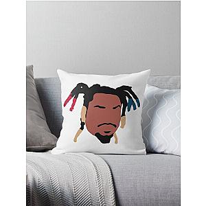 denzel curry minimal face Throw Pillow