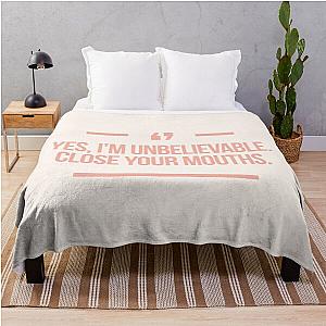 Close mouths quote inspired by Desperate Housewives in peach rose Throw Blanket