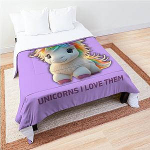 Unicorns I Love Them - Despicable Me Agnes Comforter