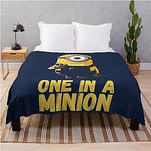 Despicable Me Minions One In A Minion Yellow Text Portrait Throw Blanket