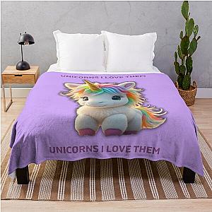 Unicorns I Love Them - Despicable Me Agnes Throw Blanket