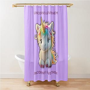 Unicorns I Love Them - Despicable Me Agnes Shower Curtain