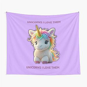 Unicorns I Love Them - Despicable Me Agnes Tapestry