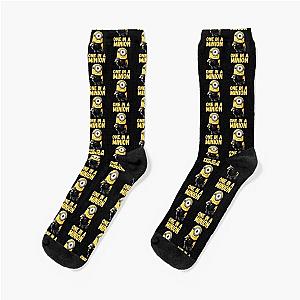 Despicable Me Minions One In A Minion Yellow Text Portrait Socks