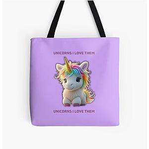 Unicorns I Love Them - Despicable Me Agnes All Over Print Tote Bag